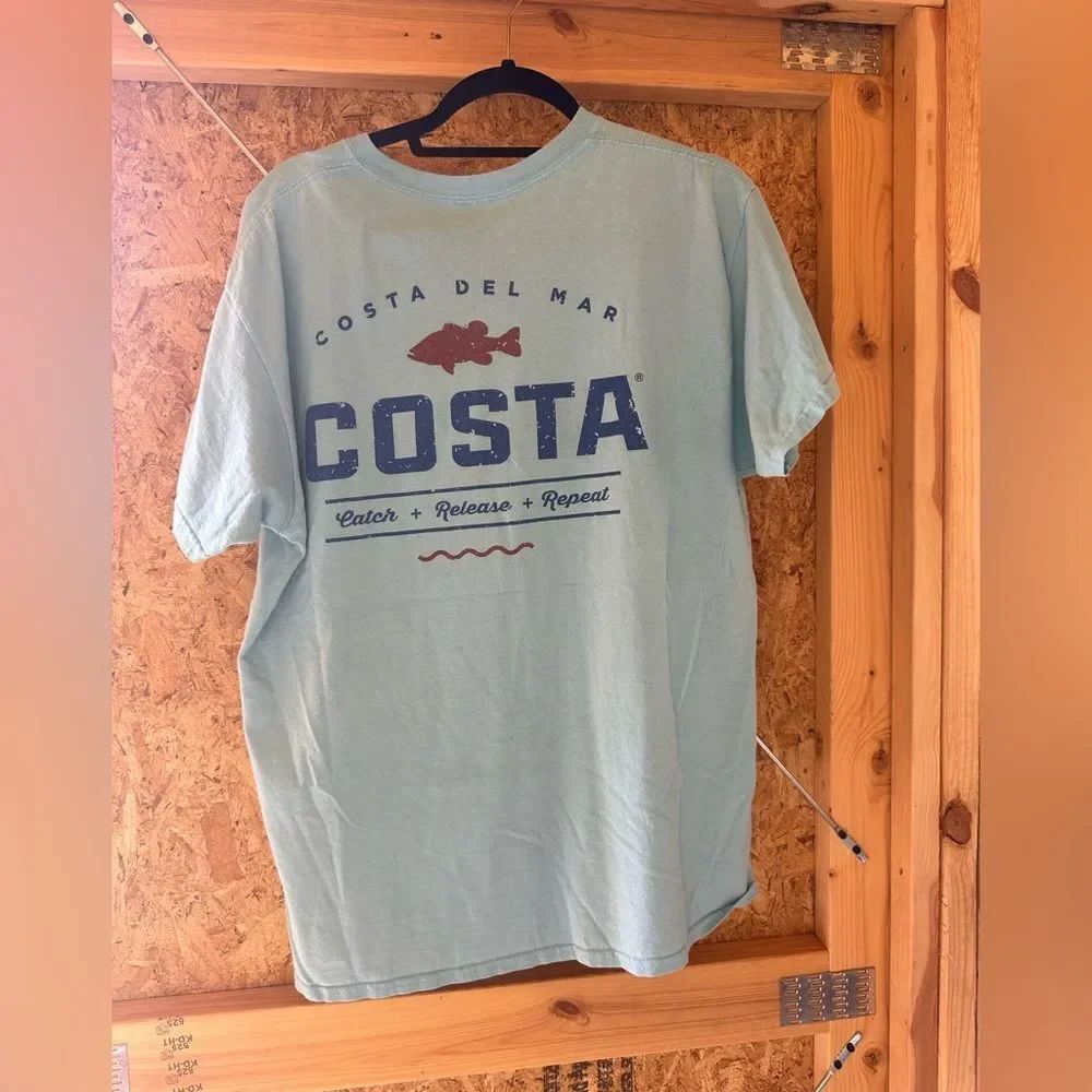 Costa Del Mar Aqua T-Shirt with Red Logo